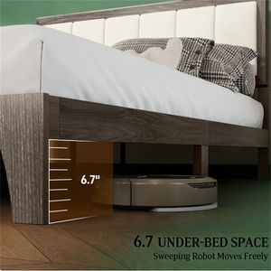 Full <b>Bed</b> <b>Frame</b> with Upholstered Headboard <b>Platform</b> <b>Bed</b> <b>Frame</b> - Product Image 3