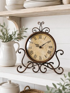 Reloj de Escritorio Moderno de Metal con Movimiento Electrónico, Pantalla Retroiluminada Táctil, Esfera con Agujas - Decoración para el Hogar - Product Image 2