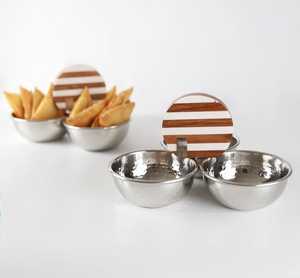 Artisanat naturel, écologique, bol à dessert en acier inoxydable et résine, support à gâteau en bois sculpté, couleur et forme personnalisées, cadeau de mariage - Product Image 3