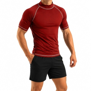 Ready Ship Men's Short Sleeve Performance <b>Compression</b> <b>Shirt</b> Polyester/Nylon UPF50+ UV Protection Factory Direct OEM ODM Supplier - Product Image 5