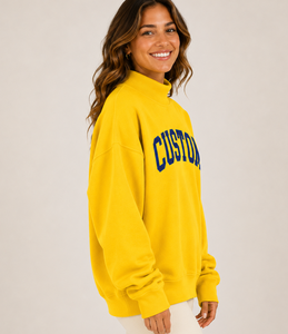 Sudadera de Cuello Alto con Logotipo Personalizado para Mujer, Corte Holgado, Material 100% Algodón, Suave y Cómoda, Hombros Caídos - Product Image 2