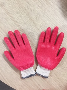 ถุงมือยางเคลือบหลายสีแบบเวียดนาม ป้องกันการบาด ป้องกันการลื่น ใช้ซ้ำได้ ถุงมือถักเคลือบยางลาเท็กซ์ผสมฝ้าย 10 คู่ สำหรับทำสวน ป้องกันมือ - Product Image 5