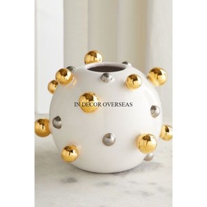 Juego de 3 jarrones de flores de lujo de acero inoxidable de alta calidad, plateados, brillantes y pulidos, con jarrón dorado para decoración de bodas y hogar. - Product Image 4