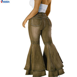 Vaqueros casuales de mujer, transpirables, de moda urbana, nuevos, de primavera, de cintura alta, acampanados, de pierna ancha - Product Image 4