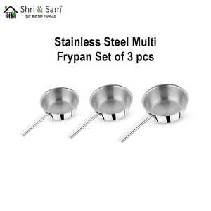 Juego de 3 sartenes multifritas de acero inoxidable para utensilios de cocina versátiles - Product Image 1