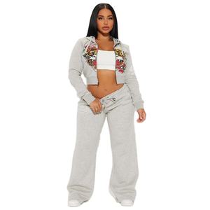 Conjunto Deportivo Informal con Cremallera para Mujer, Pantalón Sublimado, 2 Piezas, para Correr, Trotar, Deportes, Conjuntos Deportivos Personalizados para Mujer - Product Image 2