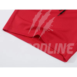 Shorts de sport pour homme BLOODLINE, rouge, séchage rapide, taille mi-haute, taille élastique, décontracté, camouflage, enduit PU, style Bermuda - Product Image 3