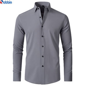 Camisa de Negocios Cómoda para Hombre, Camisas de Vestir con Botones de Alta Calidad para Hombre, Manga Larga, Estilo Oficina, Cuello Clásico, Camisas Lisas para Hombre - Product Image 3