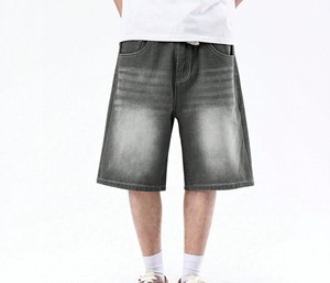 Fournisseur en gros de shorts en jean pour hommes, denim délavé foncé, cinq poches, style décontracté pour les vendeurs de commerce électronique - Product Image 6