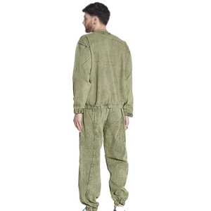 Survêtement 100 % coton délavé à l'acide, séchage rapide, taille personnalisée, couleur unie, logo personnalisable, pour l'hiver - Product Image 2