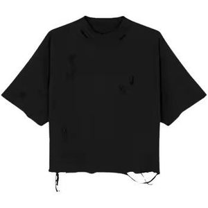 T-shirt personnalisé pour homme, délavé à l'acide, effet usé, 100% coton, coupe oversize, col rond, manches courtes, OEM, marque privée, prix de gros - Product Image 1