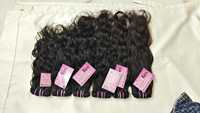 Prix de gros usine Extensions de cheveux humains bruts indiens 100% Remy, longues, à ondulation naturelle, double trame, pour tissage de cheveux permanent