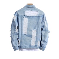 Veste en jean slim pour homme, coupe régulière, manches longues, haute qualité, couleur personnalisée, tissée, imperméable, style streetwear, déchirée