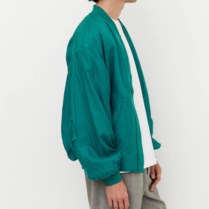 Wholesale Custom Logo New Arrivals Men's Coated <b>Canvas</b> Stand Collar Windproof Breathable Bomber Jacket <b>Plain</b> Color - Product Image 5