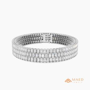 Pulsera de Moissanita con Eslabones Finos, Joyería de Moda para Mujer, Tono Plateado, Elegante, para Uso Diario, Regalo - Product Image 1