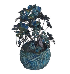 Pot à roses en métal fait main A.B Collation, couleur naturelle, décoration artistique pour la maison et le jardin, ornement mural - Product Image 5