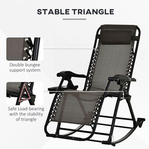 Moderna Sedia a Dondolo Grigia a Gravità Zero con Poggiatesta e Porta Telefono per Piscina e Relax - Una Nuova Definizione! - Product Image 6