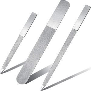 Juego de limas de uñas de diamante de acero inoxidable OPTITECH, 3 uds., para dedos de la mano y los pies, reutilizables, plateadas - Product Image 1