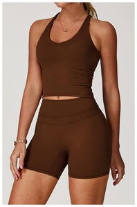 Nuevo Conjunto Deportivo para Mujer, Top Deportivo Sin Tirantes, Shorts Ajustados, para Yoga, Fitness y Deportes al Aire Libre, Bigwood - Product Image 4