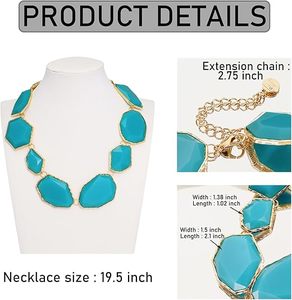 Resin Rhinestone Necklace Irregularly Shaped Elegant Crystal Collar for Women - Product Image 2