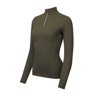 Chemise d'équitation professionnelle de luxe légère pour femme, décontractée, unie, avec logo brodé, fermeture éclair, séchage rapide, extensible - Product Image 6