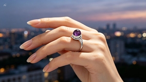 Anillo de Plata 925 con Amatista de Art Palace, Engaste de Bisel, Estilo Clásico, Unisex, para Uso Diario - Product Image 3