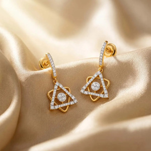 Pendientes de Diamantes con Forma de Triángulo Geométrico - Product Image 4