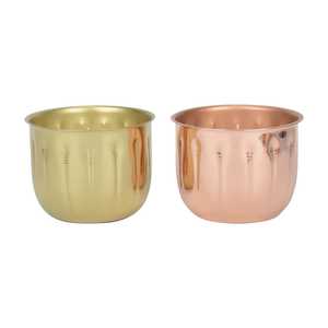 Élégants porte-bougies votifs dorés et cuivrés résistants à la chaleur pour la décoration de la maison - Product Image 1
