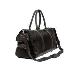 Sac de voyage rustique en cuir véritable, sac de sport, sac de week-end, fermeture éclair tendance, grande capacité, unisexe LHDB-0122 - Product Image 6