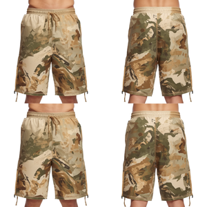 Pantalones Cortos Deportivos de Nylon Beige para Hombre, Diseño Moderno y Abstracto, Ligeros, para Entrenamiento - Product Image 4
