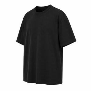 เสื้อยืดคอกลมแขนสั้นผู้ชายทรงโอเวอร์ไซส์สีดำล้วน ผ้าฝ้ายเนื้อนุ่ม สวมใส่สบาย ทรงหลวม สีพื้น รักษ์โลก ขายดี - Product Image 2