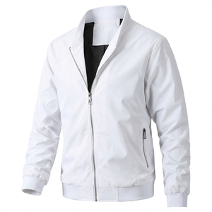 Chaqueta bomber clásica para hombre, ligera, cortavientos, informal, para exteriores, con cuello y puños acanalados, con cierre de cremallera. - Product Image 2