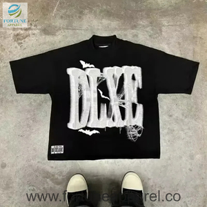 T-shirt pour hommes de qualité supérieure, 100% coton, design amusant pour Halloween, imprimé avec des caractères chinois, col rond - Product Image 3