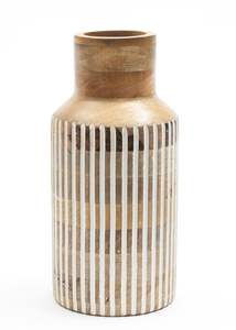 Vase à fleurs en bois de style vintage fait à la main pour un mariage rustique ou une décoration intérieure avec des fleurs fraîches ou artificielles - Product Image 4