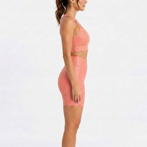 Nouvel ensemble de sport côtelé sans couture pour femme, taille haute, extensible, idéal pour la gym, le fitness, l'entraînement, la course et l'exercice - Product Image 4
