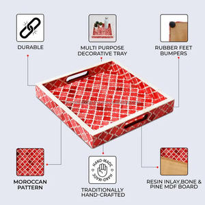 Alta demanda Bandeja de servicio de resina personalizada Bandeja hecha a mano única para fiestas de la hora del té y regalos del exportador indio - Product Image 5