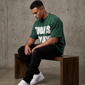 T-shirt à manches courtes brodé effet vieilli pour homme – Style décontracté streetwear - Product Image 5