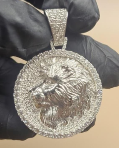 Pendentif Lion en Argent Sterling 925 avec Diamant Moissanite Style Hip Hop – Pendentif Tendance pour Homme, Idéal pour Soirées - Product Image 1