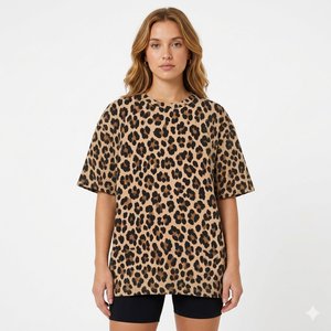 Stylish <b>Pink</b> Tree Print T Shirt <b>Women</b> Relaxed Half Sleeve <b>Top</b> With All-Over Woodland Floral Print Crew Neck T shirt For Woman - Product Image 5