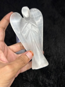 Figura Decorativa de Selenita Natural de Gran Tamaño y Alta Calidad, Tallada en Ángulo, Acabado Pulido, Portátil, con Tema de Amor, para Decoración del Hogar, Piedra Energética - Product Image 2