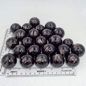 Esfera de Cristal de Hipersteno Rayado Natural, Bola de Piedra Preciosa Negra Pulida a Mano, Chakralume HS01, Meditación, Reiki, Energía de Chakras - Product Image 5