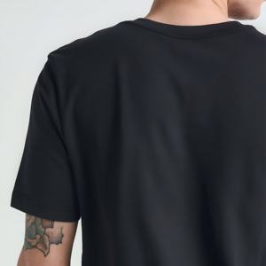 T-shirt en coton noir premium pour homme, décontracté, à manches courtes, basique, respirant, streetwear d'été, uni, logo personnalisé, vente en gros - Product Image 4