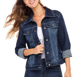 Chaqueta vaquera informal de corte holgado para mujer, estilo urbano, cómoda para el día a día - Product Image 3