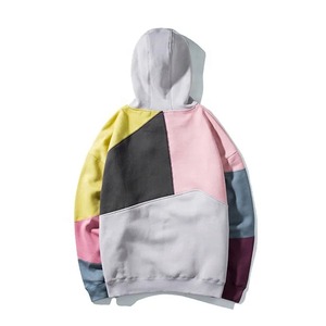 เสื้อฮู้ดดี้ผู้ชายผ้าฟลีซคอตตอน 100% หนานุ่ม พิมพ์ลายสกรีนเต็มแขน สีบล็อก ขายส่ง - Product Image 3