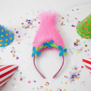 Adorable perruque de cheveux de troll <span class=keywords><strong>Poppy</strong></span> avec bandeau - Product Image 4