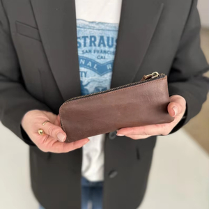 Premium Handcrafted Leather <b>Glasses</b> Sleeve Slim Protective Eyewear Pouch Genuine Cowhide Wholesale Supplier LGC-0022 - Product Image 1