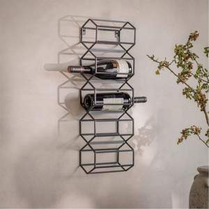 Porte-bouteilles moderne en cuivre antique, support de comptoir pour 6 bouteilles, présentoir à vin empilable pour cuisine et bar - Product Image 4
