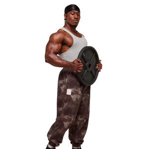 Pantalones Deportivos Holgados para Hombre, Color Taupe, Estilo Informal, para Gimnasio, Entrenamiento, Cintura Elástica - Product Image 4