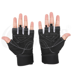 For High Selling Weightlifting Fitness <b>Gloves</b> Gym Non-slip Breathable Half Finger Polyester Lace-up Closure - Product Image 3