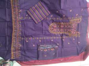 Conjunto de Salwar Kameez, Dupatta y Pantalones para Boda, Bordado en Morado, Transpirable, 100% Algodón, Ligero - Product Image 2